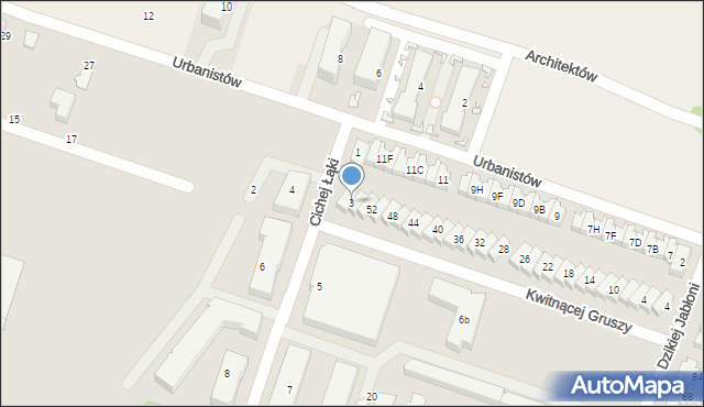 Piaseczno, Cichej Łąki, 3, mapa Piaseczno