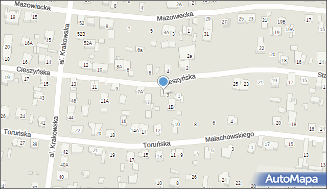 Piastów, Cieszyńska, 5, mapa Piastów