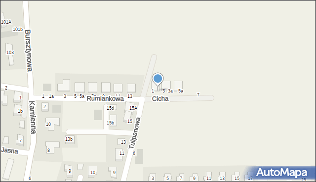 Piecowice, Cicha, 1a, mapa Piecowice