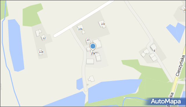 Pielgrzymowice, Cieszyńska, 10a, mapa Pielgrzymowice