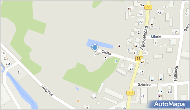 Pieńsk, Cicha, 7, mapa Pieńsk