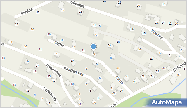 Pietrzykowice, Cicha, 10, mapa Pietrzykowice