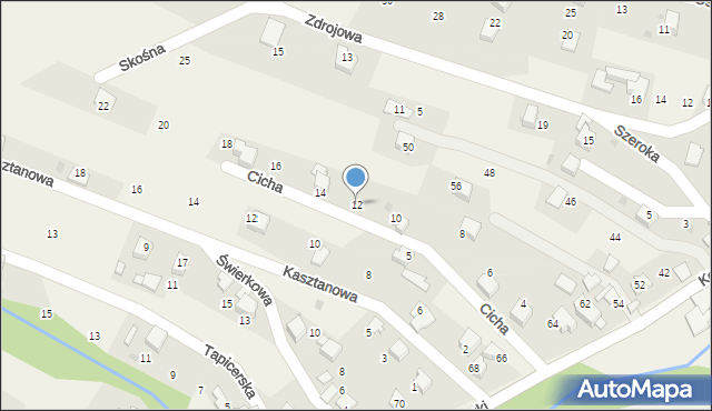 Pietrzykowice, Cicha, 12, mapa Pietrzykowice