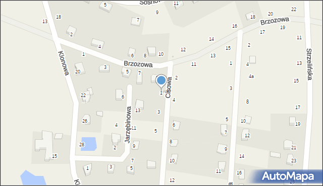 Pławna, Cisowa, 1, mapa Pławna