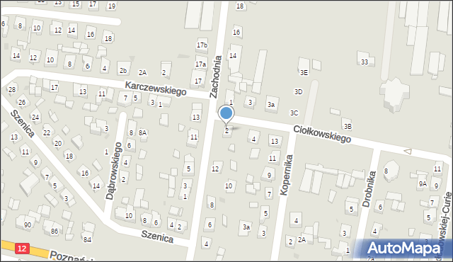 Pleszew, Ciołkowskiego, 2, mapa Pleszew