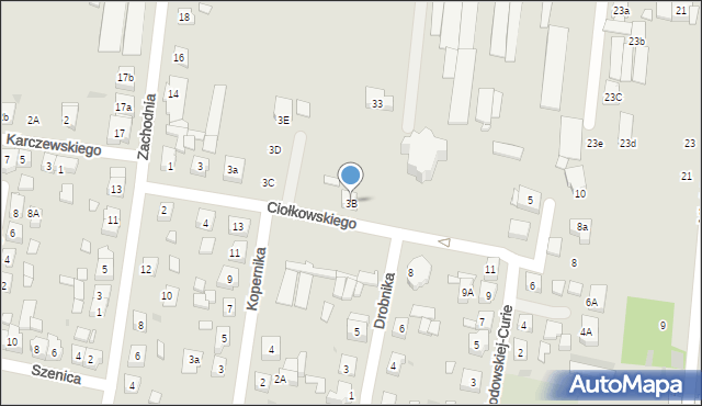 Pleszew, Ciołkowskiego, 3B, mapa Pleszew