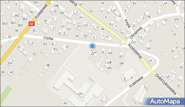 Płock, Cicha, 12, mapa Płock