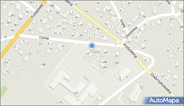 Płock, Cicha, 12b, mapa Płock