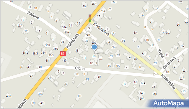 Płock, Cicha, 1b, mapa Płock