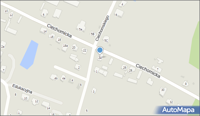 Płock, Ciechomicka, 24, mapa Płock