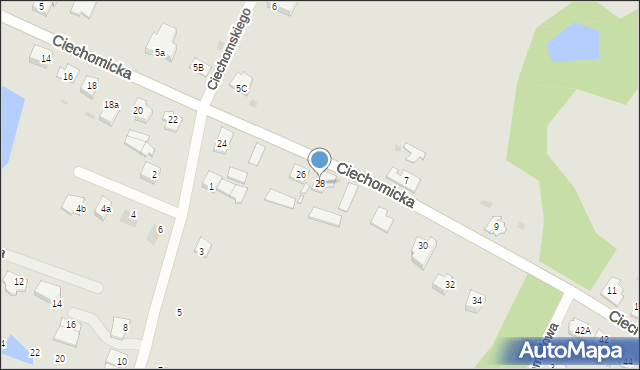 Płock, Ciechomicka, 28, mapa Płock