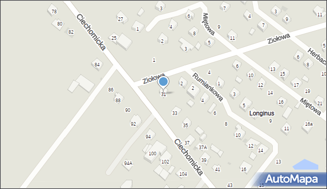 Płock, Ciechomicka, 31, mapa Płock