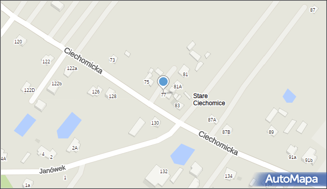 Płock, Ciechomicka, 77, mapa Płock
