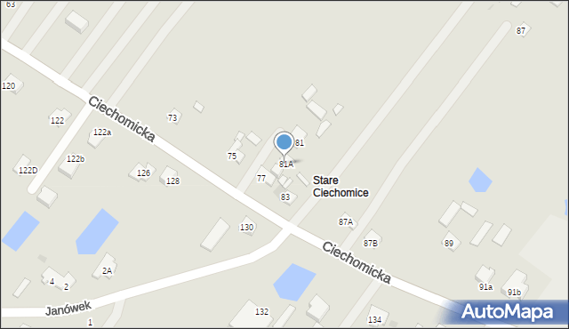 Płock, Ciechomicka, 81A, mapa Płock