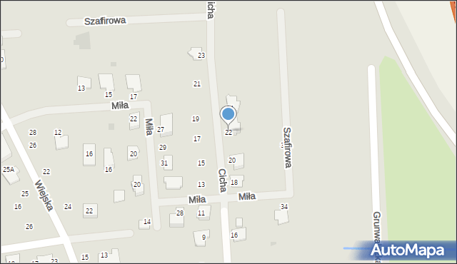 Płońsk, Cicha, 22, mapa Płońsk