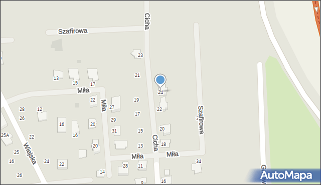 Płońsk, Cicha, 24, mapa Płońsk