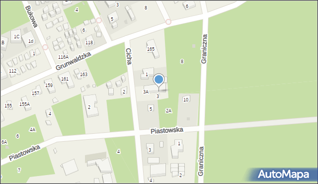 Pobierowo, Cicha, 3D, mapa Pobierowo