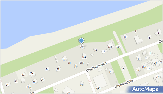 Pobierowo, Ciechanowska, 15, mapa Pobierowo