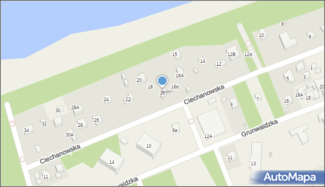 Pobierowo, Ciechanowska, 16, mapa Pobierowo