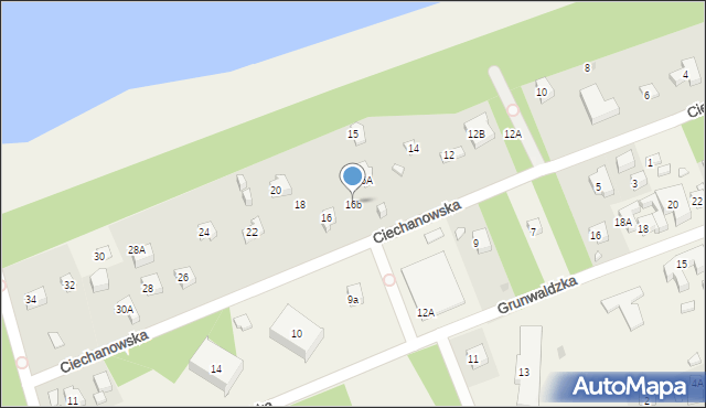 Pobierowo, Ciechanowska, 16b, mapa Pobierowo