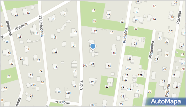 Podkowa Leśna, Cicha, 23, mapa Podkowa Leśna