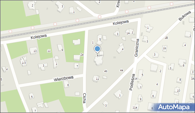 Podkowa Leśna, Cicha, 7, mapa Podkowa Leśna
