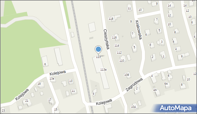 Pogwizdów, Cieszyńska, 113, mapa Pogwizdów