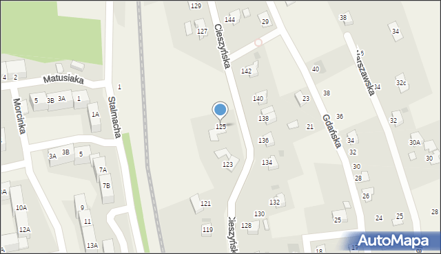 Pogwizdów, Cieszyńska, 125, mapa Pogwizdów