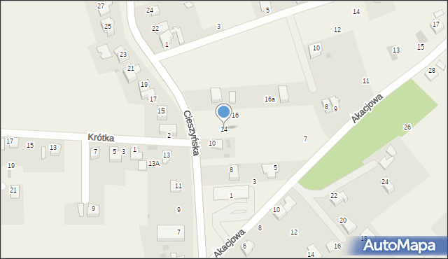Pogwizdów, Cieszyńska, 14, mapa Pogwizdów