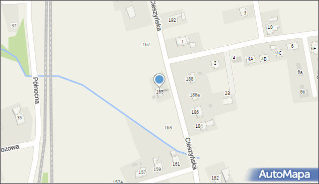 Pogwizdów, Cieszyńska, 165, mapa Pogwizdów