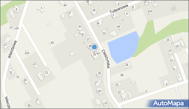 Pogwizdów, Cieszyńska, 31, mapa Pogwizdów