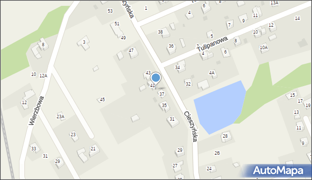 Pogwizdów, Cieszyńska, 39, mapa Pogwizdów