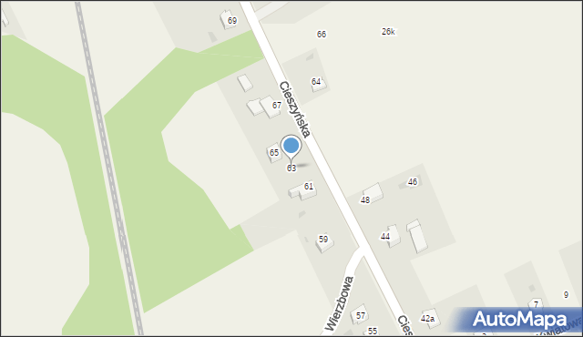 Pogwizdów, Cieszyńska, 63, mapa Pogwizdów