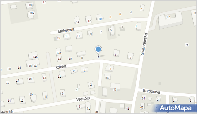 Połczyno, Cicha, 6, mapa Połczyno