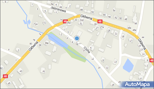 Poświętne, Cicha, 8, mapa Poświętne