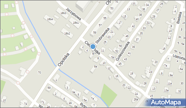 Poznań, Cieszyńska, 6, mapa Poznania