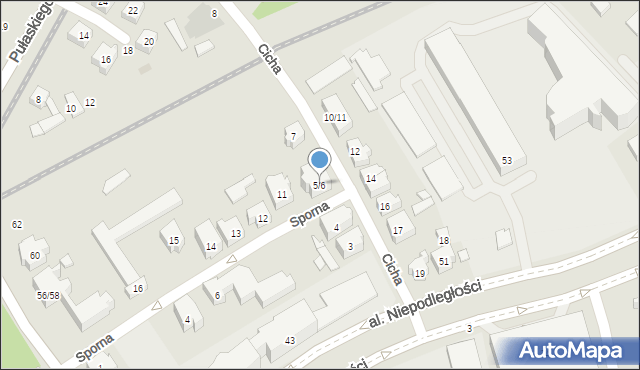 Poznań, Cicha, 5/6, mapa Poznania