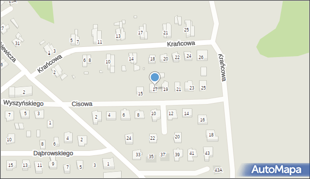 Prabuty, Cisowa, 17, mapa Prabuty