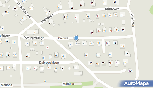 Prabuty, Cisowa, 4, mapa Prabuty