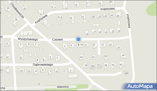 Prabuty, Cisowa, 6, mapa Prabuty