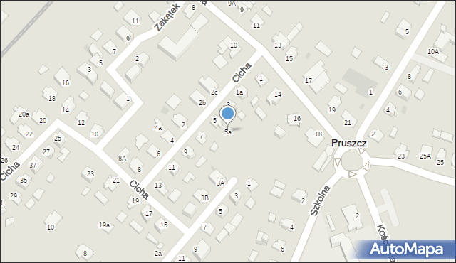 Pruszcz, Cicha, 5a, mapa Pruszcz