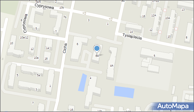 Pruszcz Gdański, Cicha, 6A, mapa Pruszcz Gdański