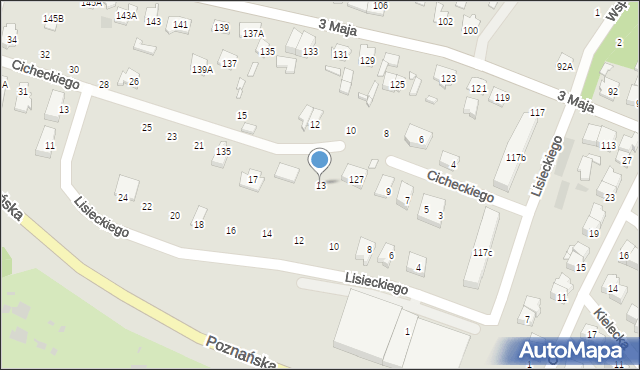 Pruszków, Cicheckiego Józefa, 13, mapa Pruszków