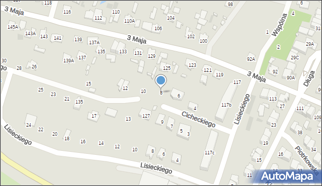 Pruszków, Cicheckiego Józefa, 8, mapa Pruszków