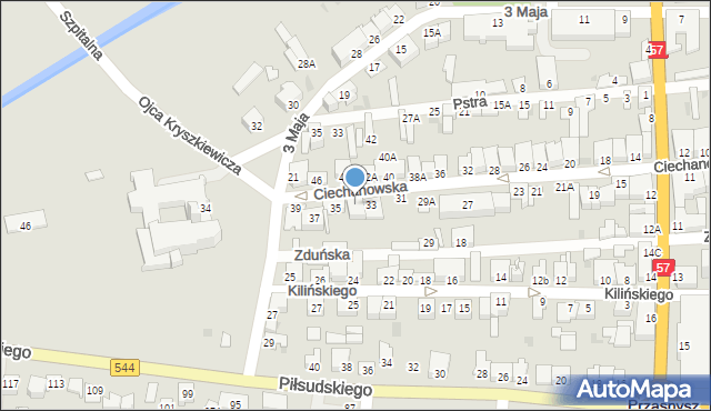 Przasnysz, Ciechanowska, 33A, mapa Przasnysz