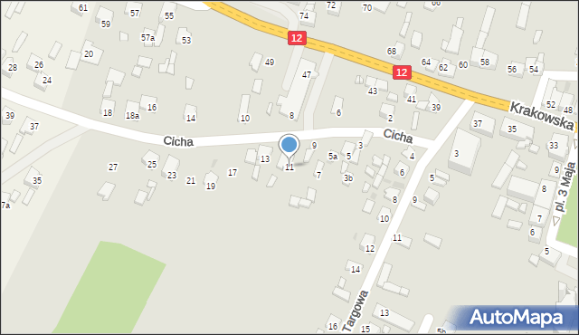 Przysucha, Cicha, 11, mapa Przysucha