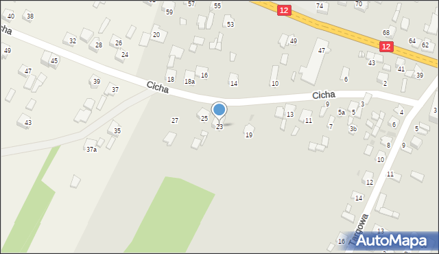 Przysucha, Cicha, 23, mapa Przysucha