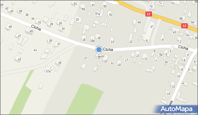 Przysucha, Cicha, 25, mapa Przysucha