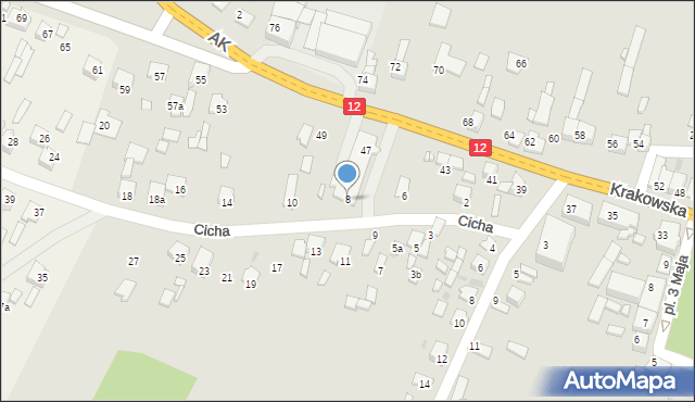 Przysucha, Cicha, 8, mapa Przysucha