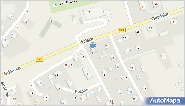 Przywidz, Cisowa, 1, mapa Przywidz